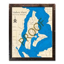 Vashon Island Puget Sound Wa 3d Wood Topo Maps