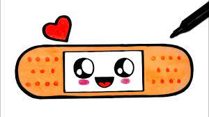 How To Draw A Cute Band Aid Kawaii - Dibujos Kawaii - Youtube