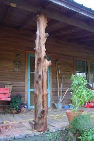 Northern white cedar hand peeled posts specifications: Cedar Tree Trunck As Porch Post Porch Trees Porch Posts Cedar Tree