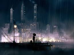 Green and purple aurora lights, green and. Rainy City Wallpaper For Fullscreen Desktop 800x600
