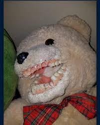 Each animal has a resting cute face that becomes demonic with a quick squeeze of their head. Thanks I Hate Teddy Bear With Human Teeth Tihi