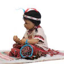 Npkcollection 55cm Lifelike Native American Indian Reborn Baby Doll Black Skin Silicone Reborn Babies Doll For Girls Kids Toy Dolls For Girl Kids Reborn Baby Dollsilicone Reborn Baby Dolls Aliexpress