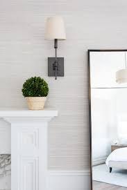 Looking for the best grasscloth wallpaper? Light Gray Grasscloth Wallpaper With White Wooden Fireplace Mantel Transitional Living Room
