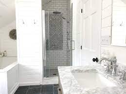 Try using the hexagon tile throughout the bathroom flooring and as the shower floor. Diy Elegant Farmhouse Master Bathroom Shower Tile Floor Ideas Lehman Lane