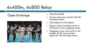 Mar 11, 2015 · 2013 nfhs track and field and cross country ® rules book robert b. 4x400m 4x800 Relay Open Exchange Face The Infield Ppt Download