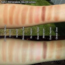 mac mineralize skinfinish swatches of sunny by nature