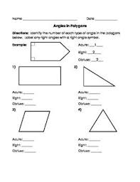 Identifying Angles In Polygons Two Dimensional Shapes Identifying Angles Geometry Angles