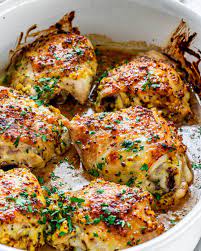 Served with a simple dressing of lime juice, salt, pepper and olive oil. Oven Baked Chicken Thighs Jo Cooks