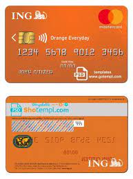 netherlands ing orange mastercard template in psd format fully editable templates psd templates document templates