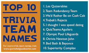 Challenge friends and family in this trivia game! Best Trivia Team Names The Good The Bad And The Creative