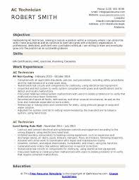 Curriculum vitae is an outline of a person's educational and professional history, usually prepared most of those blank cv resume templates are in microsoft word and pdf formats. Ac Technician Resume Samples Qwikresume