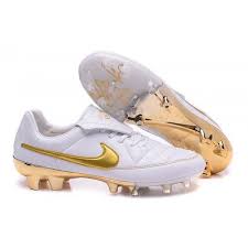 Nike Tiempo R10 Ronaldinho Fg Mens Soccer Boots White Gold Chuteira Nike Cano Alto Chuteira Dourada Chuteira Nike Campo