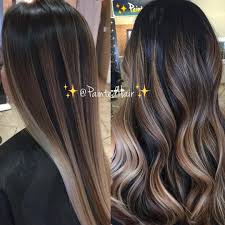 Straight Black And Blonde Ombre Hair 7 502 Likes 59 Comments Patricia Nikole Paintedhair On Instagram Hazelnut Silk Balayage Hair Caramel Hair Color For Black Hair Balayage Straight Hair