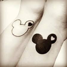 Modern strides in tattoo technology have culminated in the perfection of white ink. Black And White Mickey And Minnie Design 24 Disney Couple Tattoos That Prove Fairy Tales Are Real Popsugar Middle East Love Photo 6