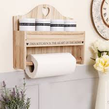This Stylish Wall Mounted Kitchen Roll Holder Is Made From Wood Featuring Rustic Armario De Palete Prateleiras Abertas De Cozinha Decoracao Em Madeira Rustica