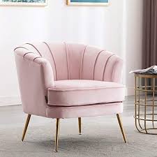 Artechworks Modern Velvet Barrel Chair Accent Armchair With Golden Legs For Living Room Bedroom Home In 2020 Accent Arm Chairs Barrel Chair Pink Living Room Furniture