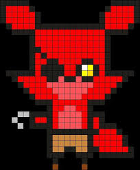 Cute Fnaf Foxy Pixel Art Grid Fnaf Crafts Diy Perler Beads