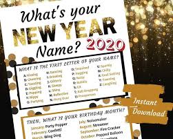 New Years 2020 Party Name Game For Your Gold And Black Nye Etsy Party Names New Year 2020 Nye Party