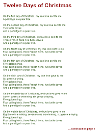 Twelve Days Of Christmas Lyrics Page One Christmas Lyrics Christmas Songs Lyrics Christmas Carols Lyrics