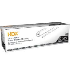 Hdx 20 Ft X 100 Ft Clear 6 Mil Plastic Sheeting Cfhd0620c The Home Depot