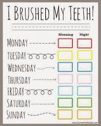 tooth brushing incentive chart free printable dental kids