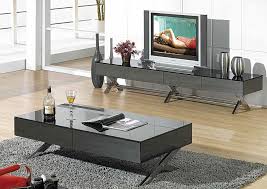 Modern Glossy Gray Coffee Table Cr1074 Contemporary In 2020 Tv Stand And Coffee Table Tv Stand And Coffee Table Set Coffee Table