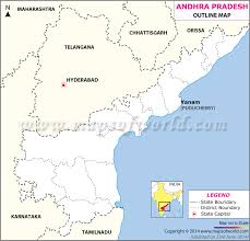 9 states, 4 union territories are on sea shore. Andhra Pradesh Outline Map