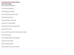 Thyroxine And Triiodothyronine Work To Cheap Synthroid
