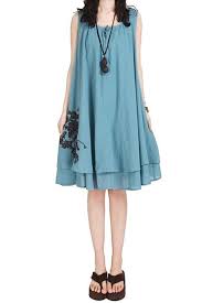 メルカリ商品 リゾートワンピース 夏服 オルチャンチュニック 綿麻リネン風 刺繍 青 メルカリ 青 ワンピース ワンピース 夏服 ワンピース