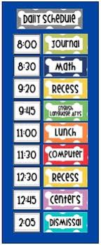 Class Daily Schedule Pocket Chart Polka Dot Multi Color Cards Editable