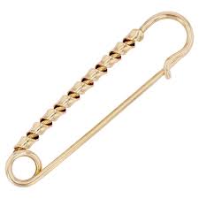 gold safety pin brooch