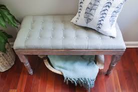 Versatile style for many rooms. Diy Tufted Bench Shades Of Blue Interiors