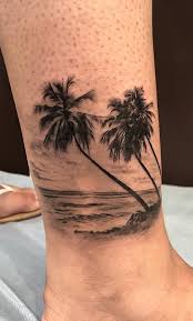 Palm Tree Tattoo In 2020 Palm Tattoos Beachy Tattoos Sunset Tattoos