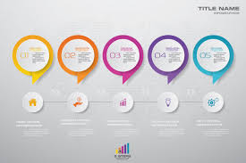5 Steps Speech Bubble Timeline Chart Vector Premium Download