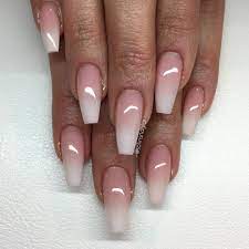 Solinsnaglar On Instagram French Ombre Coffin Shape Nails Fashion Nails Minion Nails