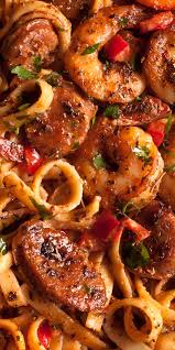 Cremeuse Cajun Pates Aux Crevettes Saucisse In 2020 Easy Pasta Recipes Best Seafood Recipes Recipes