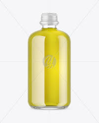Clear Glass Bottle With Oil Mockup In Bottle Mockups On Yellow Images Object Mockups