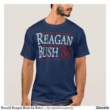 Ronald Reagan Bush 84 Retro Election T Shirt Zazzle Com T Shirt Shirts Mens Shirts