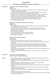 Mechanical Design Engineer Resume Samples Velvet Jobs