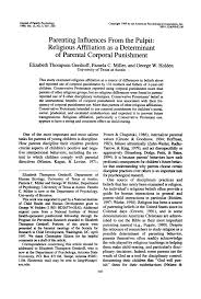 Read about this hall of fame basketball player. Pdf Parenting Influences From The Pulpit Religious Affiliation As A Determinant Of Parental Corporal Punishment