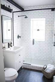 A Modern Meets Traditional Black And White Bathroom Makeover Bathroom Remodel Master Small Bathroom Makeover Small Master Bathroom