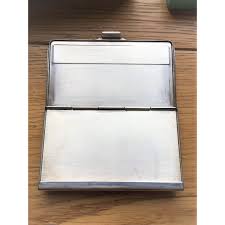 Vtg ladies metal shabby cottage scene lake gold tone business card holder. Tiffany Co Tiffany Business Card Holder Silvery Silver Ref 101215 Joli Closet