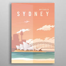 Travel To Sydney Poster Print By Fine Art Designs Displate In 2020 Travel Poster Design Retro Poster Poster Prints