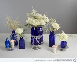 15 Lovely Table Centerpiece Ideas Home Design Lover Blue Wedding Centerpieces Blue Centerpieces Diy Wedding Flower Centerpieces