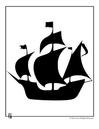 Thanksgiving Mayflower Template Woo Jr Kids Activities Thanksgiving Templates Ship Silhouette Silhouette Stencil