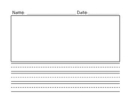 Could you make kindergarten and primary paper where the bottom half of the writing space (under the dash) is highlighted yellow or light blue? Primary Writing Paper With Picture Box