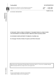 Pdf Summary Indicators Of Product Market Regulation With An Extension To Employment Protection Legislation