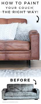 Here S How To Properly Paint Your Microfiber Couch To Look Like Real Leather Painted Couch Paint Leather Couch Microfiber Couch