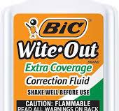 BIC Wite-Out Brand Extra Coverage Correction Fluid, 20 ml, White, 12-Count