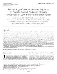 Technology Components as Adjuncts to Family-Based Pediatric Obesity  Treatment in Low-Income Minority Youth